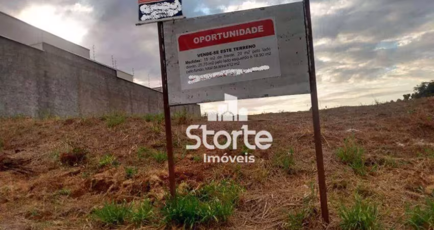 Terreno à venda, 412m² por r$ 345.000 - jardim karaíba - uberlândia/mg