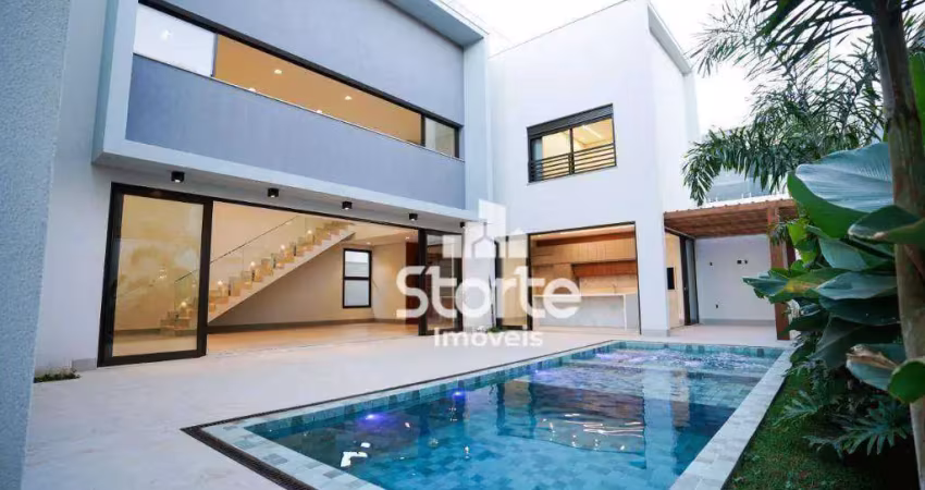 Casa alto padrão estilo sobrado com 4 suítes à venda, 300m² por r$ 3.550.000 - condomínio jardim versailles - uberlândia/mg