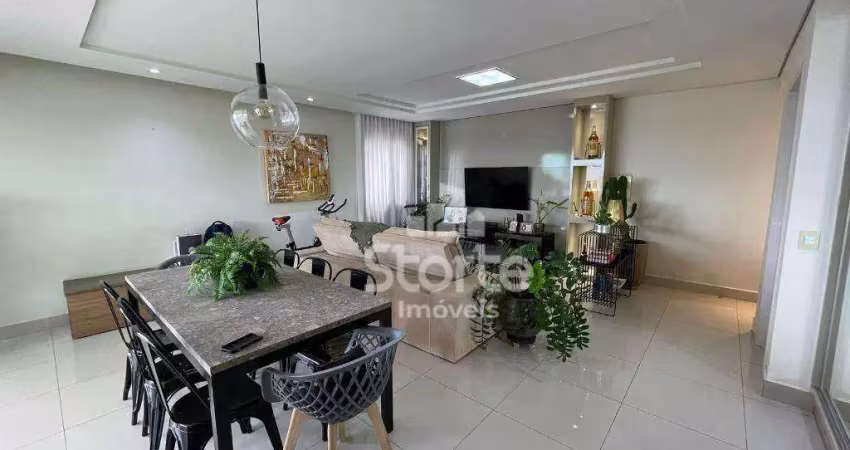 Cobertura duplex todo no planejado com 03 suítes à 100m do praia clube vista única da varanda gourmet com 140m² à venda por r$ 1.300.000 - uberlândia