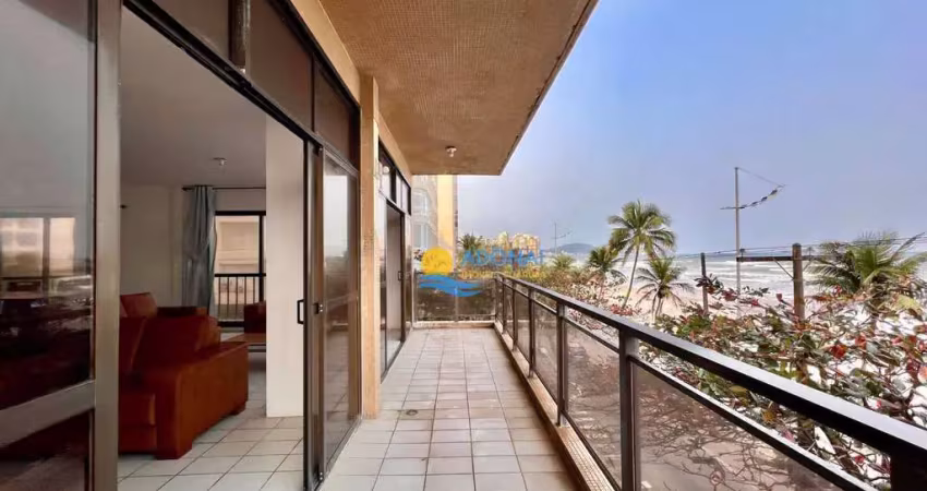 Apartamento com 4 dormitórios à venda, edifício frente mar na praia das pitangueiras - guarujá/sp