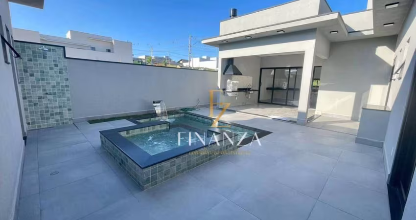 Casa térrea nova com 3 suítes, ótimo acabamento, condomínio Milano, Indaiatuba - SP