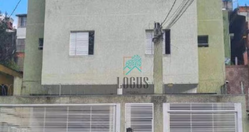 Cobertura de 86m² (43m² + 43m²) bem distribuído, 2 dormitórios, a venda por R$ 350.000 - Vila Lutécia, Santo André/SP
