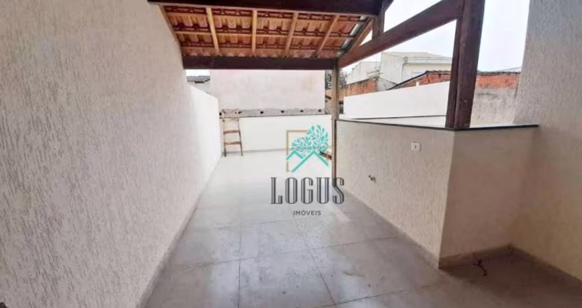 Cobertura ótima disposição com 84m² (42m²+42m²), composto por 2 dormitórios, à venda por R$ 375.000 - Vila Linda, Santo André/SP