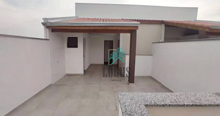 Cobertura com 80m² (40m²+40m²) bem distribuído, 2 dormitórios, à venda por r$ 425.000 - jardim alvorada, santo andré/sp