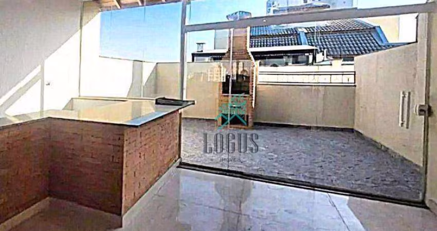 Cobertura com ótima disposição de 107m² com 2 dormitórios, à venda por R$ 555.000 - Campestre, Santo André/SP