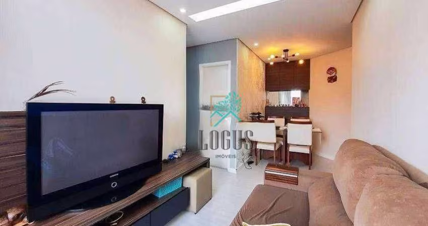 Apartamento Condomínio Monte Alegre com 80m² composto por 3 dormitórios sendo 1 suíte, à venda por R$ 440.000 - Vila Euclides, SBC/SP
