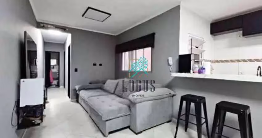 Apartamento ótima disposição, 52m², com 2 quartos, á venda por r$ 290.000 - vila humaitá, santo andré/sp