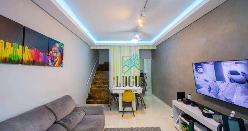 Sobrado com 3 dormitórios à venda, 130 m² por r$ 665.000 - vila linda - santo andré/sp