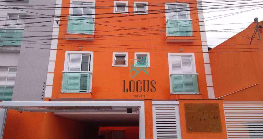 Cobertura de 98m² bem distribuído, 2 dormitórios sendo 1 suíte, à venda por r$ 380.000 - jardim guarará, santo andré/sp