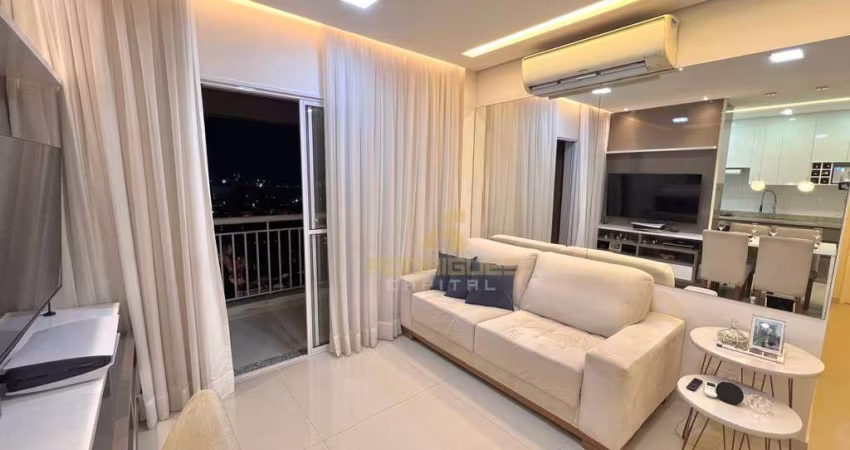 Lindo apartamento com 2 dormitórios, varanda gourmet e prédio com lazer - Andar alto com vista livre (Porto de Santos)