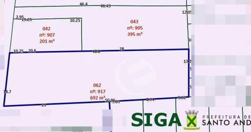 Terreno à venda, 1288 m² por R$ 3.410.000,00 - Jardim Bom Pastor - Santo André/SP