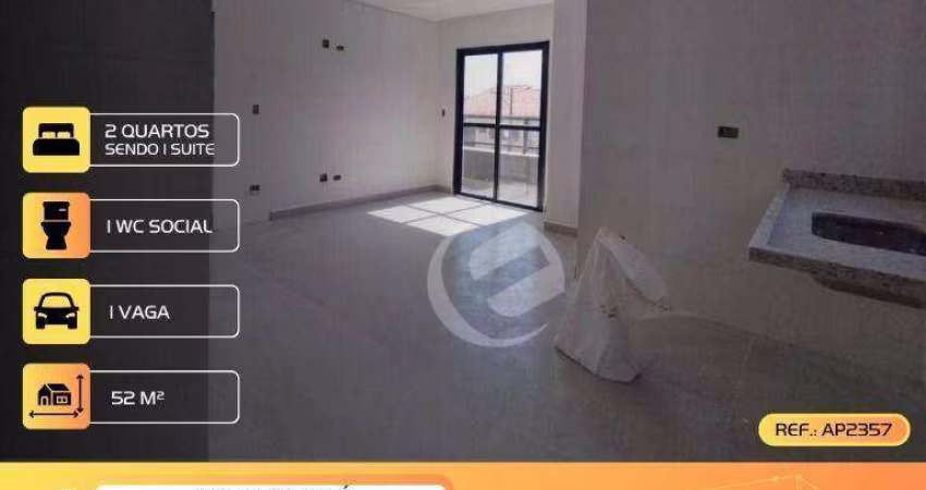 Apartamento com 2 dormitórios à venda, 51 m² por R$ 419.999,99 - Vila Curuçá - Santo André/SP