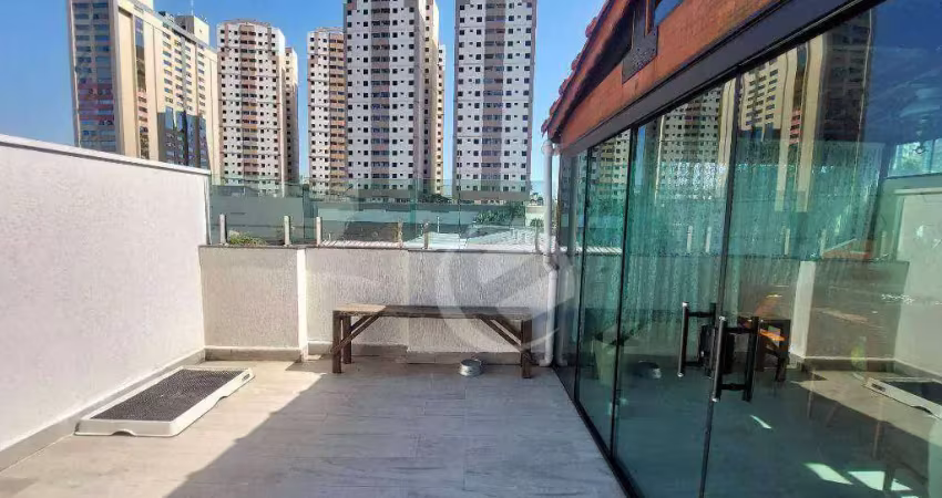 Cobertura com 2 dormitórios para alugar, 114 m² por r$ 2.900,00/mês - vila apiaí - santo andré/sp