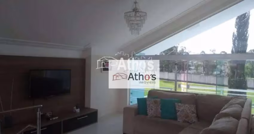 Sobrado a venda, jd. dos lagos, com 4 dormitórios à venda, sala ampla com 2 ambientes, 2 cozinhas, área gourmet, piscina aquecida, moveis planejados