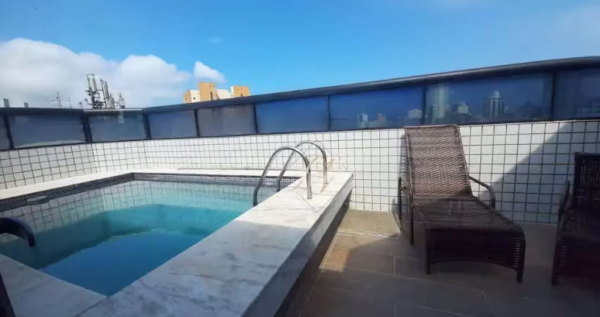 Cobertura com piscina e churrasqueira, 4 dormitórios amplos, em excelente localização na cidade de santos!!!