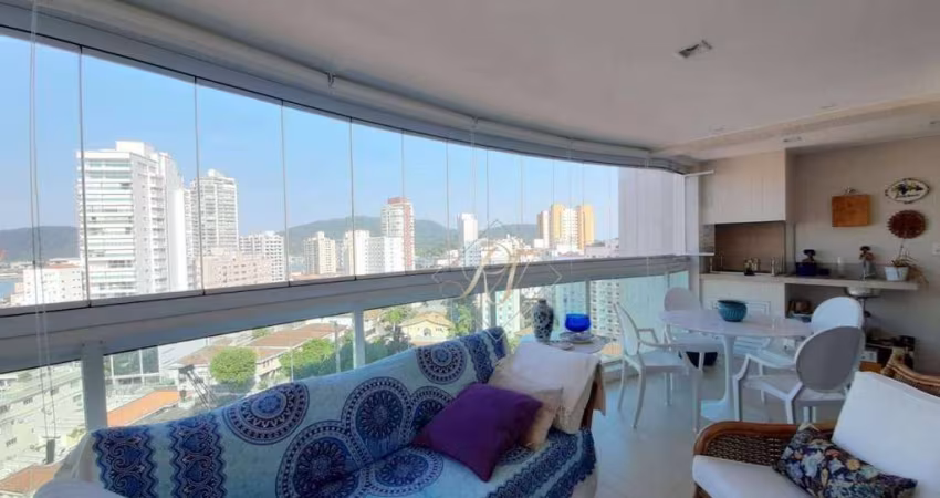 VISTA MAR, VARANDA GOURMET FECHADA EM VIDROS, 3 SUÍTES, LAZER COMPLETO NO BAIRRO PONTA DA PRAIA EM SANTOS!!