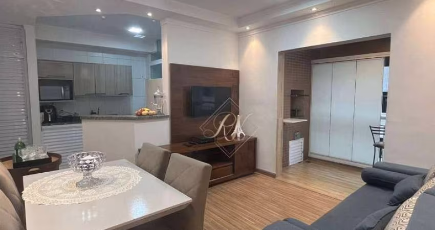 SALA COM SACADA FECHADA EM VIDROS, 2 DORMITÓRIOS, LAZER COMPLETO NA CIDADE DE SANTOS!!!