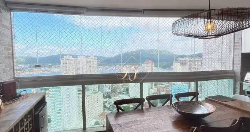 Porteira fechada!!!! fino acabamento, vista mar, varanda gourmet fechada em vidros, lazer completo na cidade de santos!!!