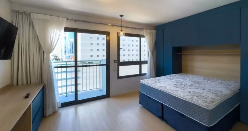 Excelente studio mobiliado - varanda - lazer - localização privilegiada