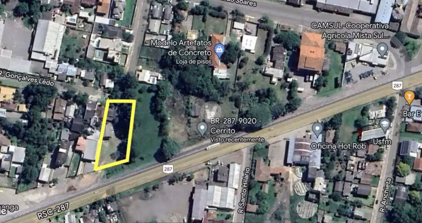 Terreno na beira da br-287, no bairro camobi, na cidade de santa maria/rs.