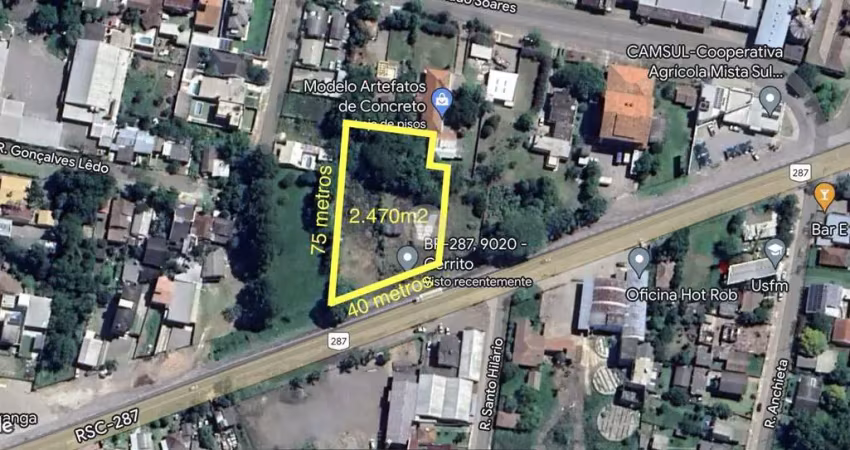 4 terrenos juntos na beira da br-287, no bairro camobi, na cidade de santa maria
