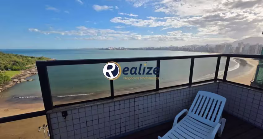 Cobertura linear frente para o mar composto por 4 quartos à venda na praia do morro, guarapari-es
