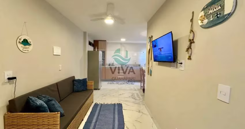 Apartamento mobiliado 2 quartos sendo 1 suíte de frente para o mar na praia do morro