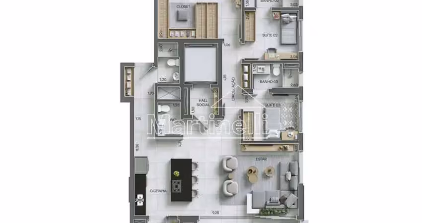 Apartamento à venda no edifício cidade de barcelona, próximo ao parque linear - ribeirão preto/sp.