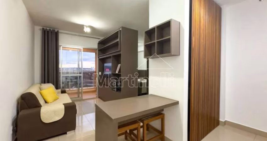 Flat mobiliado de 37m² de área útil para locação, próximo ao Novo Shopping - Bairro Ribeirânia, Ribeirão Preto/SP.