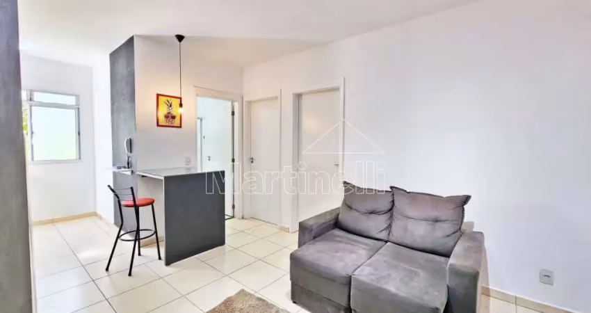 Apartamento térreo, semi mobiliado de 42m² de área útil para locação no condomínio bandeirantes, próximo a usp - bairro jardim itaú, ribeirão preto/sp.