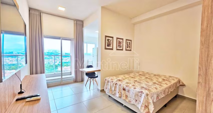 Kitnet mobiliada de 33m² de área útil para locação no Condomínio Via Appia, próximo a Faculdade UNAERP - Bairro Ribeirânia, Ribeirão Preto/SP.
