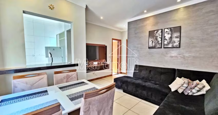 Apartamento mobiliado de 62m² de área útil a venda no Condomínio Dinah de Novaes, próximo ao Cenourão - Bairro Jardim Botânico, Ribeirão Preto/SP.