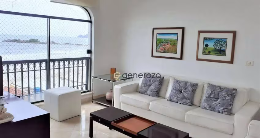 Apartamento a venda na praia das pitangueiras, frente ao mar, 04 dormitórios, com sacada e garagem