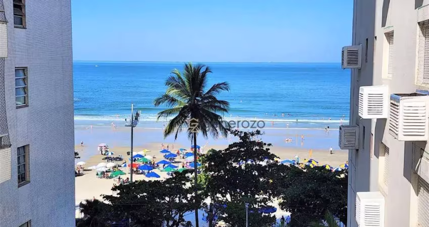 Apartamento para venda na praia de pitangueiras, frente ao mar, 03 dormitórios, com sacada e 01 vaga de garagem