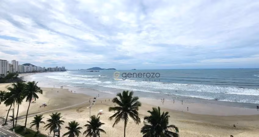 Apartamento a venda na praia das astúrias, frente ao mar, 03 dormitórios, 02 vagas de garagem