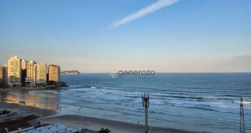 Apartamento de frente à praia das pitangueiras, 03 dormitórios, 01 vaga
