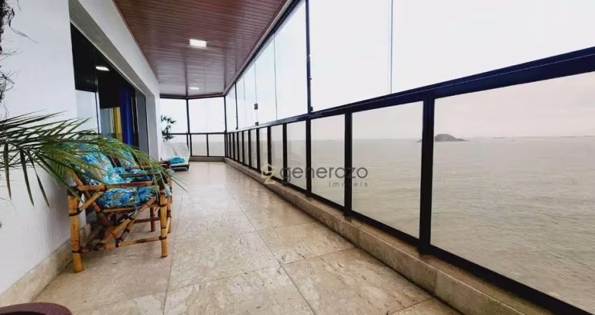 Apartamento a venda na praia das astúrias, frente ao mar, 03 dormitórios, 03 vagas de garagem e lazer