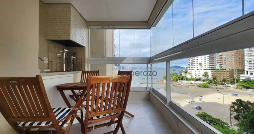 Apartamento a venda na praia das astúrias, frente ao mar, 03 dormitórios, varanda gourmet, 02 vagas e lazer