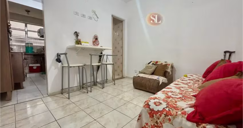 Apartamento 1 quarto, quadra da praia, portaria 24h, elevador, 1 vaga , ponta da praia, santos/sp