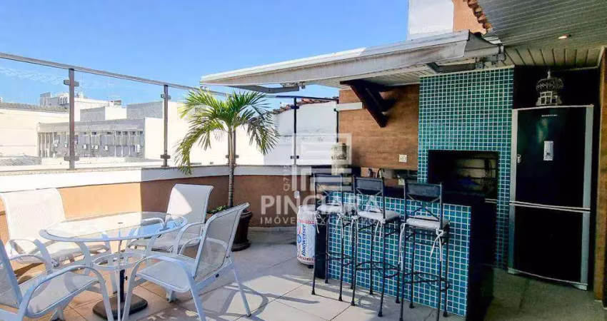Cobertura com 4 quaros, 355 m² - venda por r$ 3.900.000 ou aluguel por r$ 16.700/mês - icaraí - niterói/rj