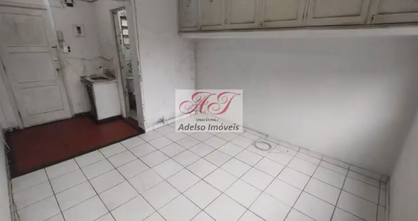 Apartamento para locação no centro de santos-sp: 1 quarto, 1 banheiro e 18,00 m² de área!