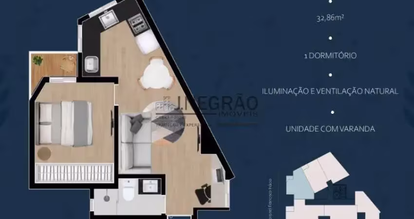 Apartamento com 1 quarto para alugar na Vila Moinho Velho, São Paulo 