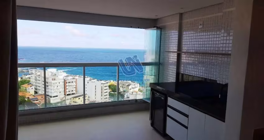 Apartamento quarto e sala decorado com vista mar 47m2 no rio vermelho