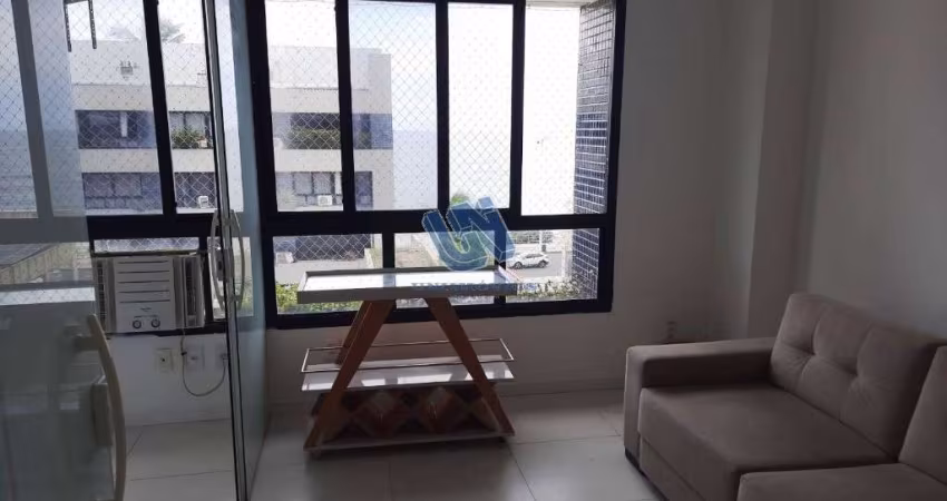 Exclusividade Apartamento Nascente Quarto e sala mobiliado com vista mar 40m2 na Pituba