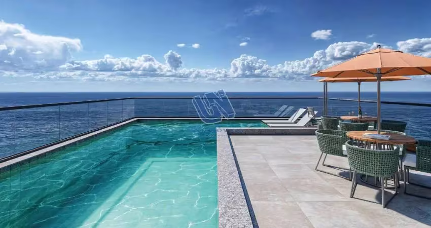 Apartamento tipo studio, quarto, cozinha americana e banheiro, 24,45m2 de frente para o mar da ondina