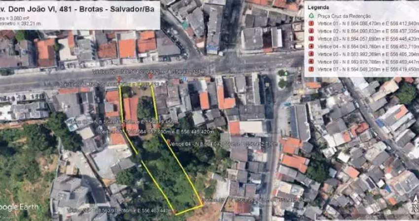 Terreno em condomínio fechado à venda na Avenida Dom João VI, 481, Brotas, Salvador
