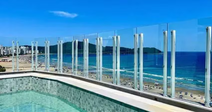 Pé na areia 2 dormitórios vista pro mar lazer na cobertura piscina panorâmica