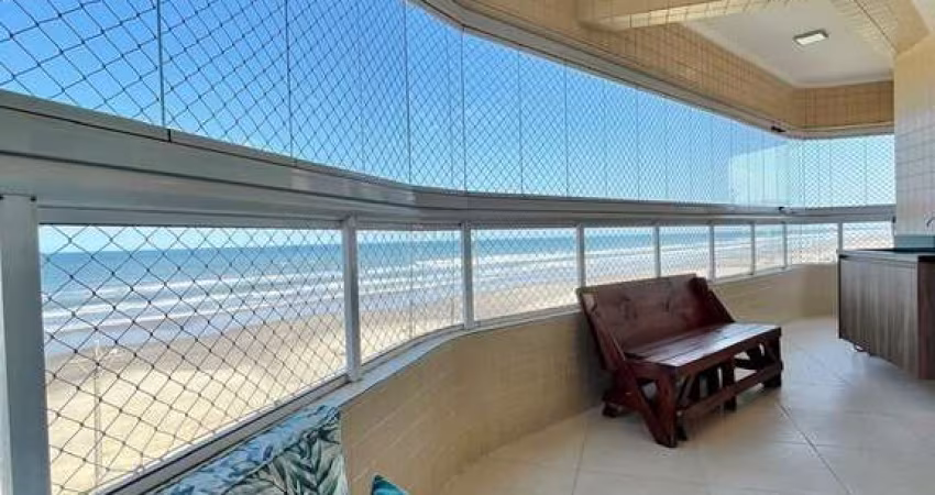 Apto 2 Dorm 2 Suítes Pé na Areia Varanda Gourmet Semi Mobiliado Lazer Completo