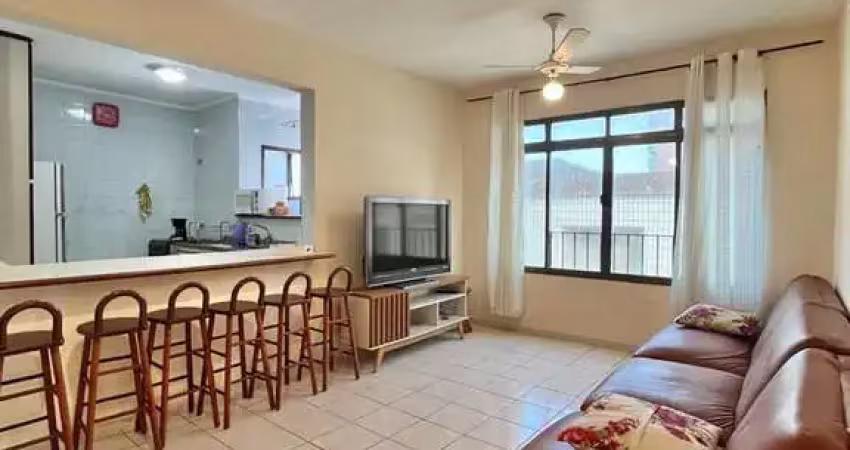 Apartamento 2 dormitórios 1 vaga mobiliado pé na areia vista pro mar permanente