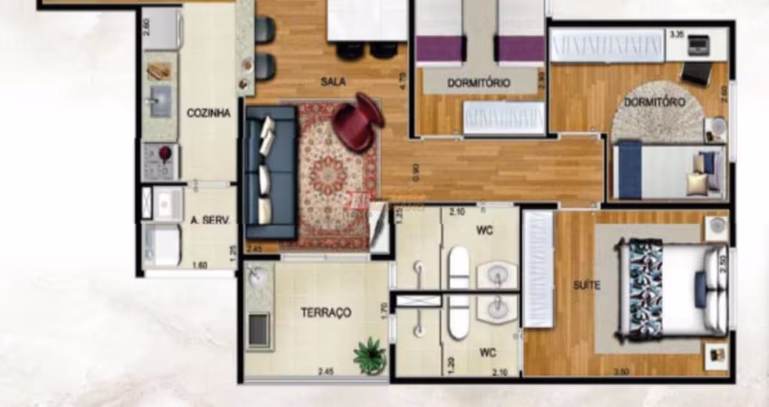 Apartamento com 3 quartos à venda na Rua Manoel Salgado, 464, Vila Caraguatá, São Paulo